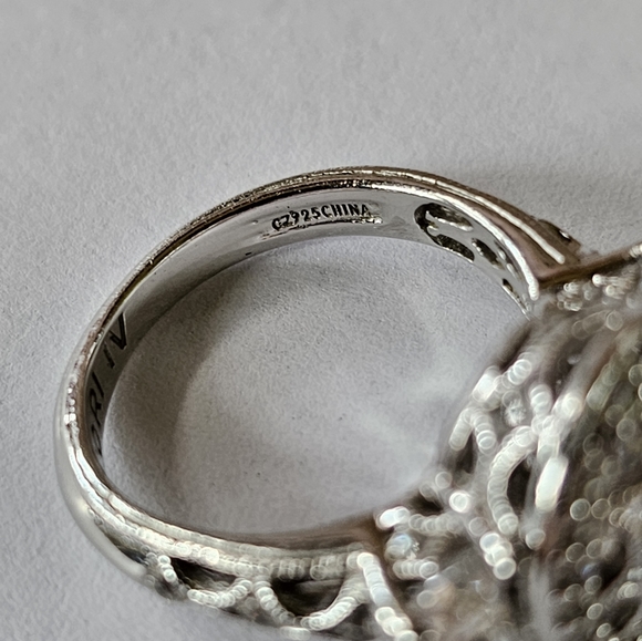 Antique Style Tacori IV Diamonique Epiphany Platinum Clad 925 Ring Size 5.5 - Picture 13 of 16